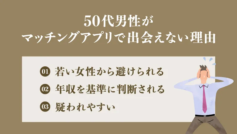 50代男性がマッチングアプリで出会えないやばい理由