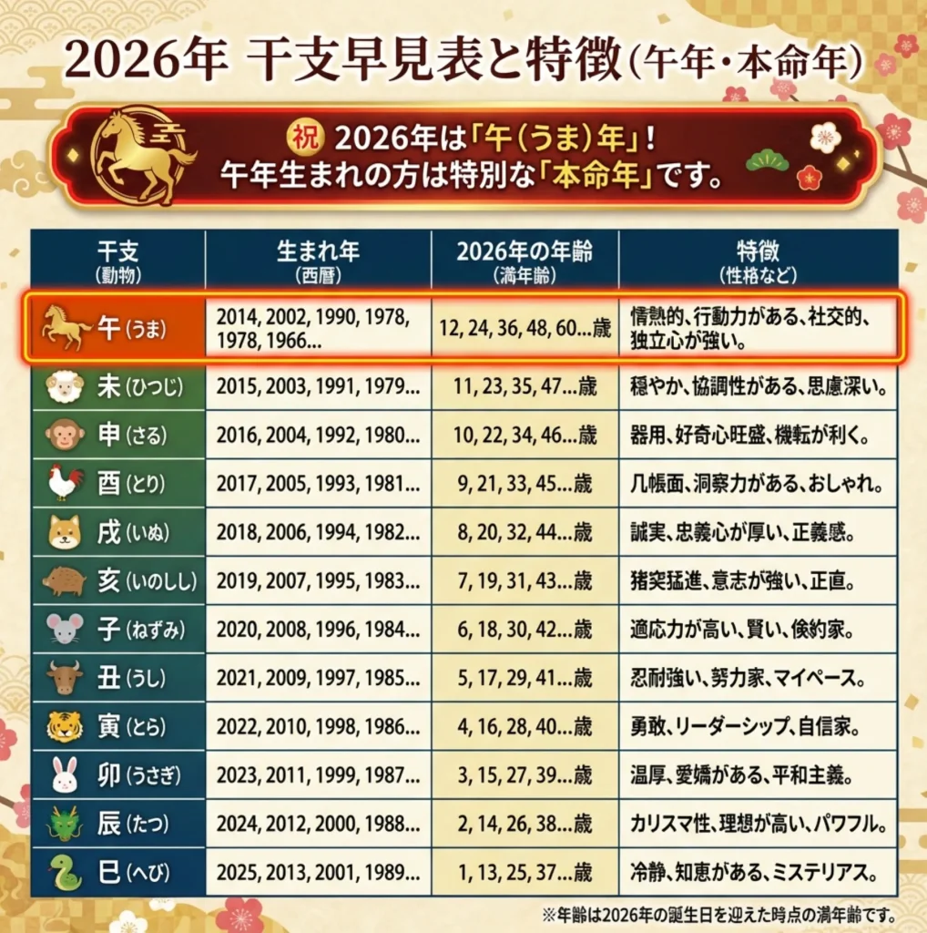 干支の確認方法