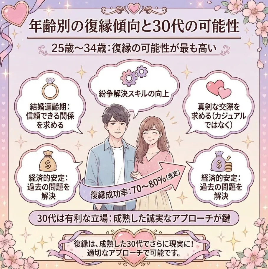 年代別の復縁傾向！30代は最も復縁可能性が高い世代