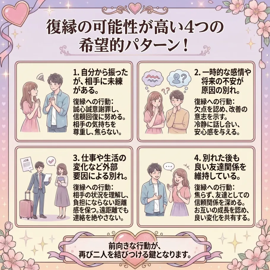 復縁可能性が高い4つの希望的パターン