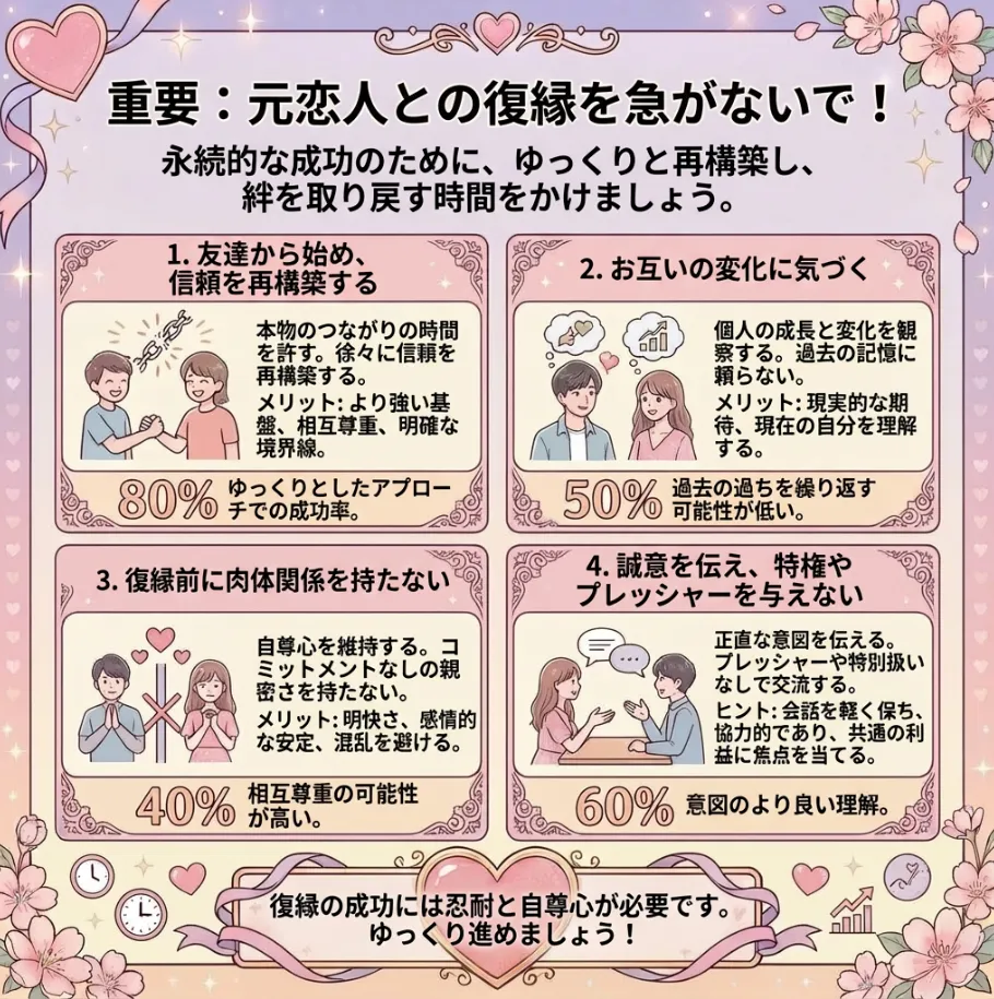 元彼との復縁を迫らないことの重要性!焦りは禁物