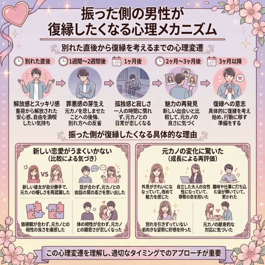 振った側の男性が復縁したくなる心理メカニズム