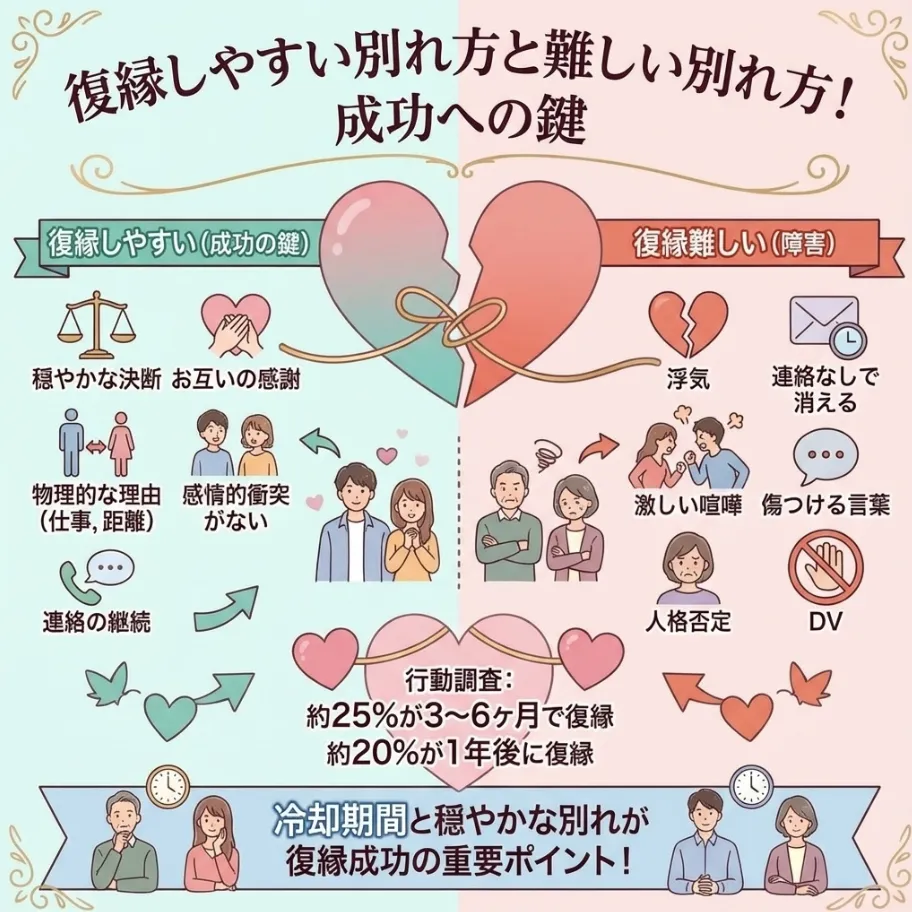 復縁が成功しやすい別れ方と難しい別れ方