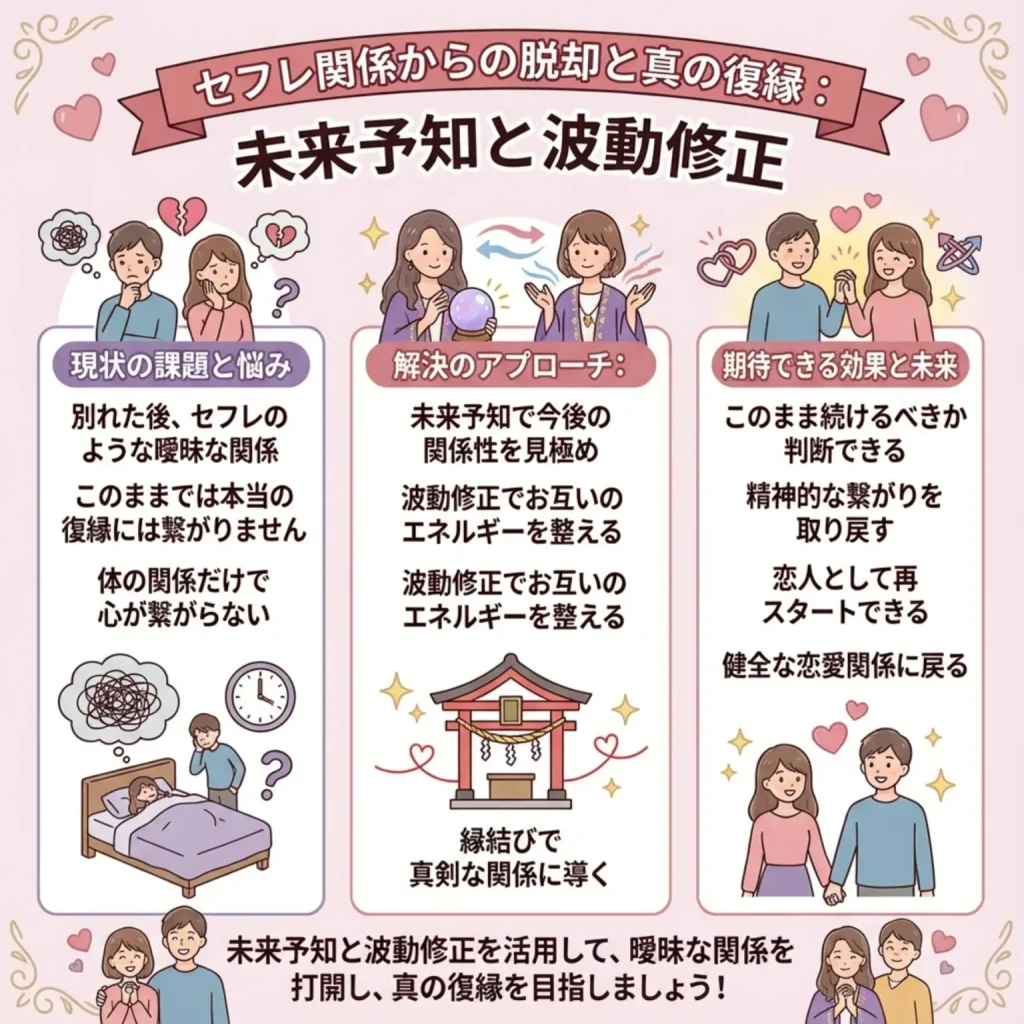 セフレ関係になってしまった場合は未来予知と波動修正