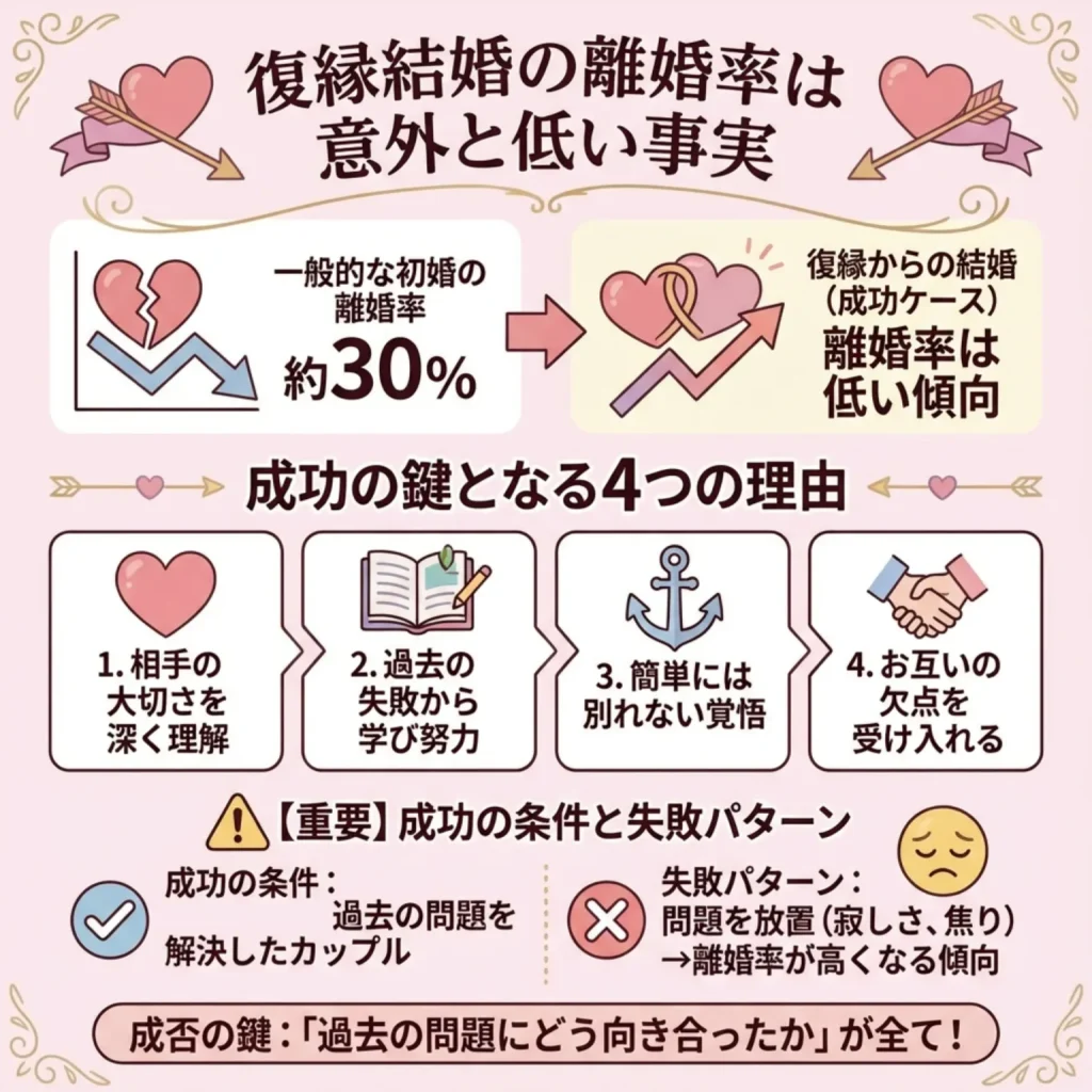復縁結婚の離婚率は意外と低い事実