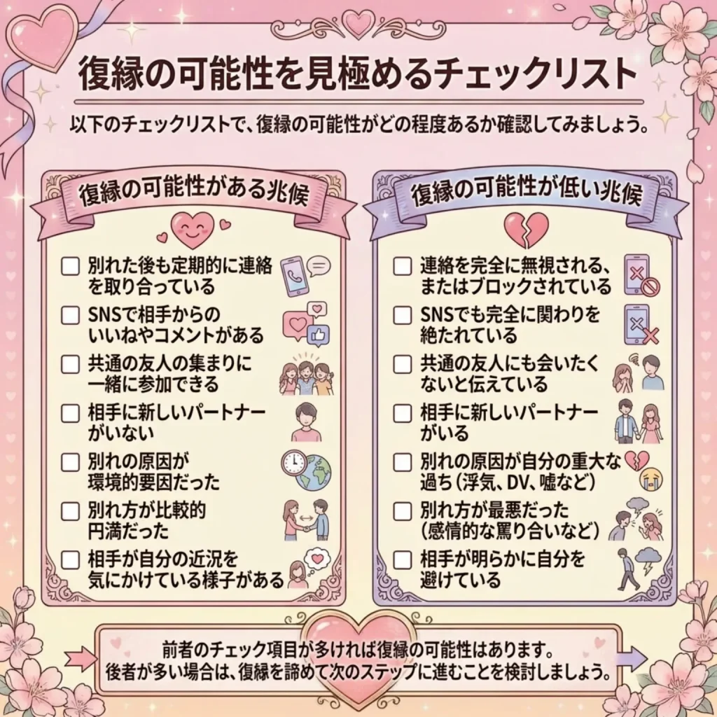 復縁の可能性を見極めるチェックリスト