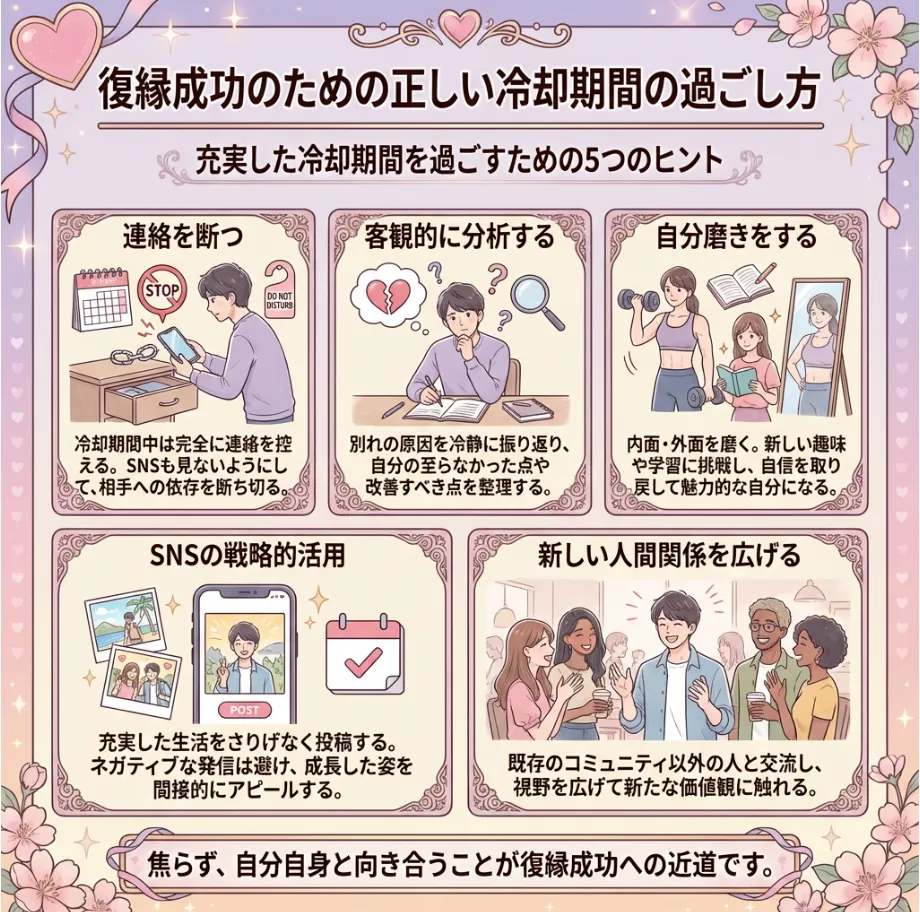 冷却期間中の正しい過ごし方とは？復縁成功者が実践した5つのこと