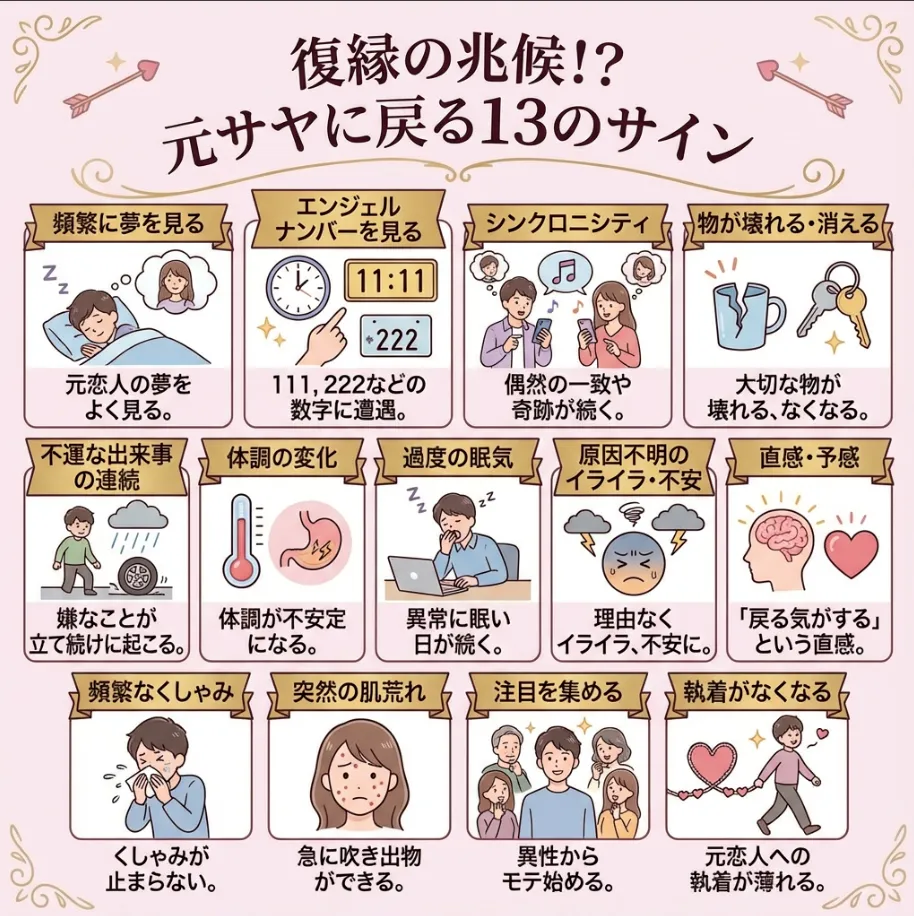 あなた自身に起こる復縁の前兆13選