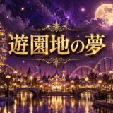 紫とゴールドを基調にした『遊園地の夢』のアイキャッチ