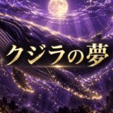紫とゴールドを基調にした『クジラの夢』のアイキャッチ