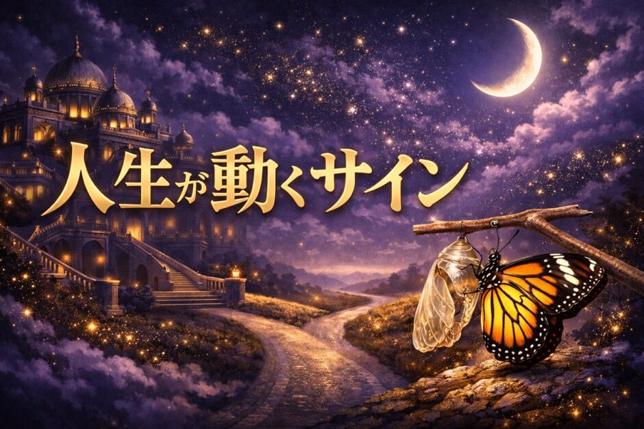 人生の流れが変わる時のスピリチュアルなサインのイメージ画像